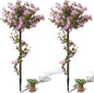 4FT Artificial Bougainvillea Tree, Set of 2 Flower Plants Artificial Tree, Faux Floral Plant Blooming Bush with Spike, 48" Large Fake Tree for Indoor Outdoor Porch Decor