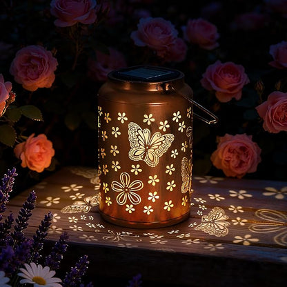 Gifts for Women Men Butterfly - Solar Lights Outdoor Garden Decor for Outside, Solar Lantern Outdoor Waterproof for Outdoor Decor, Pathway, Yard, Patio Landscape Lighting