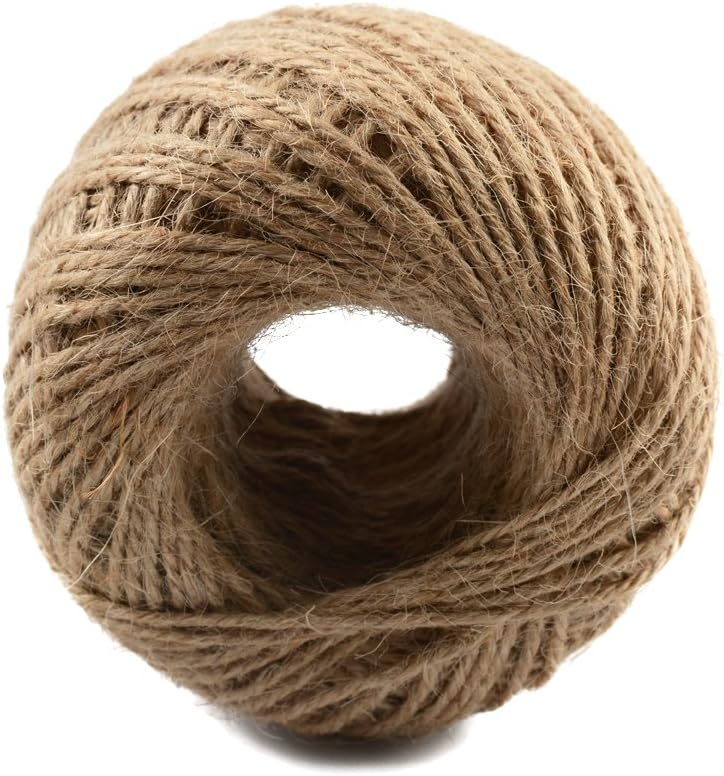 328 Feet Natural Jute Twine 3 Ply Gift Wrapping String DIY Rope Garden Twine Cord for Arts Crafts and Gardening Applications