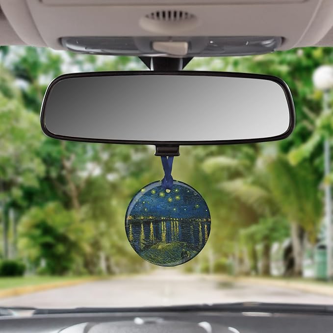 Christmas Tree Ornament, Porcelain Van Gogh Over The Rhone fine Art Keepsake Ornament by RainCaper