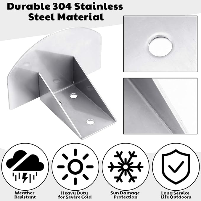 50 Pcs Snow Guards, Roofs Snow Guards, Stainless Steel Snow Stops, Prevent Sliding Ice Snow Stop Buildup with Adhesive Gasket and Screws for Metal Roofs Steel Roof Winter Supplies (Silver)