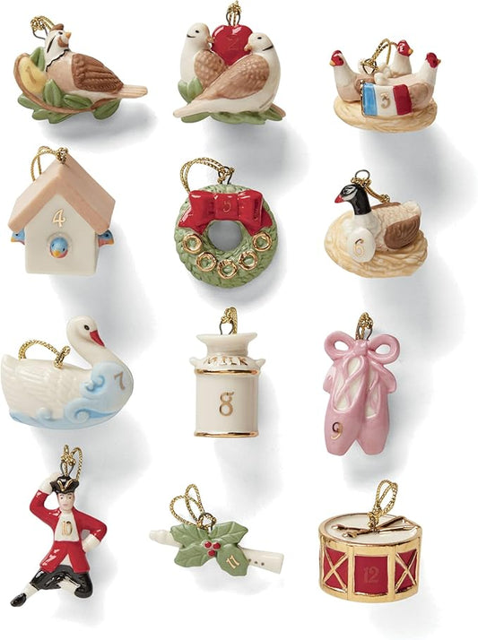 Lenox 878893 Twelve Days of Christmas Tree Ornament Set 12-Piece