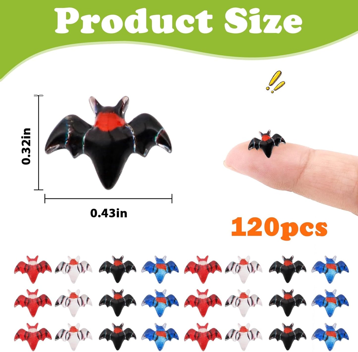 120Pcs Halloween Mini Bats, Miniature Little Resin Halloween Bat Decoration, Tiny Bats for DIY Crafts, Mini Resin Animals Plastic Figurines for Fairy Garden Micro Landscaping Decor