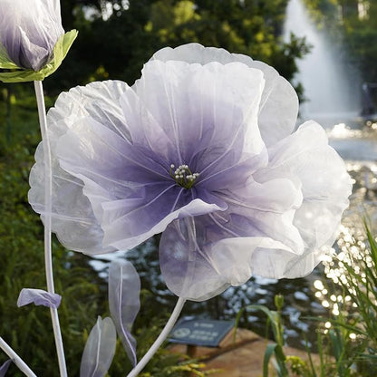 Giant Flowers for Decoration,Large Fake Flower with Standing Stems and Base,Big Artificial Flowers for Home Decor,Wedding Background Decor,Shop Window Display,Banquet,Garden Party (Purple)