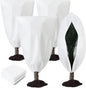 4 Pcs Plant Covers Freeze Protection 2 Size 47" x 32" and 71" x 47" Reusable Plant Protector with Zipper and Drawstring, Winter Bush Covers Freeze Protection from Cold Sun Frost Wind(White)