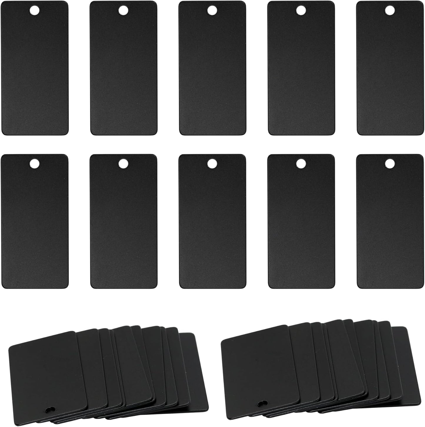 StayMax Anodized Aluminum Engraving Blanks 1x2 Inch 50 Pack (Black)