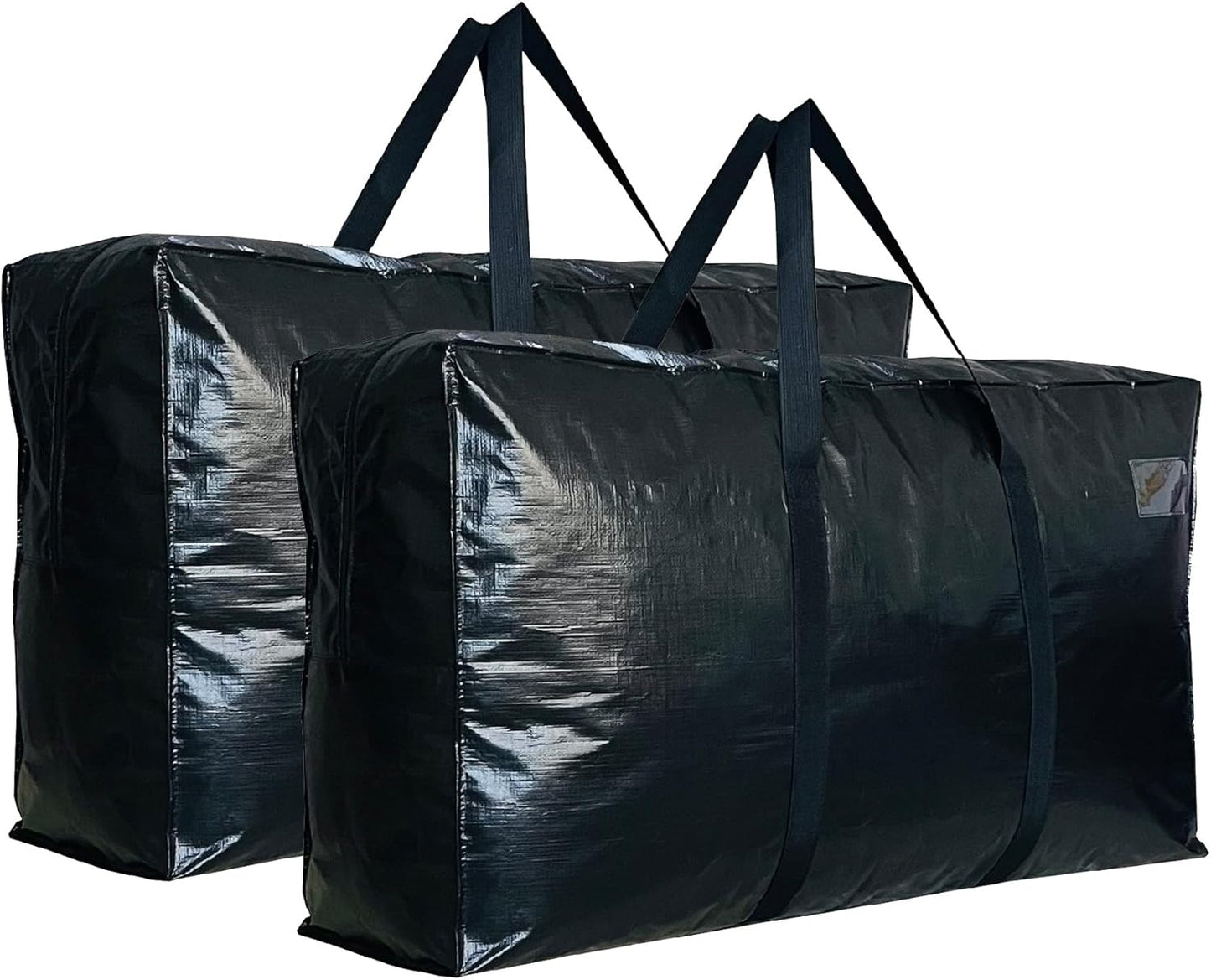 Extra Large Storage Bags, Jumbo Moving Tent Storage Bags, Waterproof Foldable Big Black XL Duffle Bag for Travel, 38x23x11inch - 2PACK