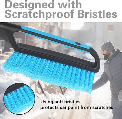 Snow Brush and Ice Scraper for Car Windshield,26.4" Window Scraper Deicer for Car SUV and Truck,Ice Scrapers and Brushes 2 in 1,Winter Car Automotive Exterior Accessories(1Pack Blue)