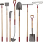 KYLIN Landscaping Shovel Rake Tools Set Heavy Duty Yard Digging Shovels Garden Hoe Long Ash Handle Forged Scraper Bush Hook for Professional-Grade 8 Pieces Lawn Tools