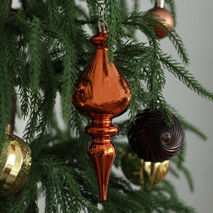 Christmas Tree Ornaments Decorations Set-116ct 1.18-6.5 Inch Assorted Copper Gold Shatterproof Decorative Hanging Christmas Ball Ornaments Bulk,Xmas Tree Tabletop Decorations for Holiday Decor
