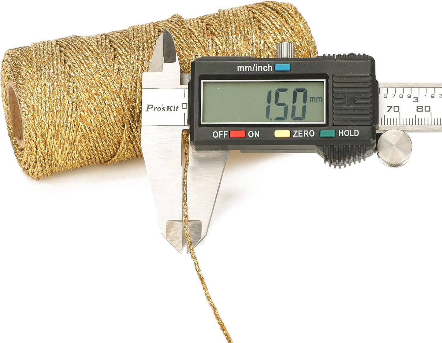 KINGLAKE Gold Twine String,Christmas Metallic Gold Twine String Bakers Twine for Gift Wrapping and Crafts,328 Feet 1.5mm Gold Glitter String Thread