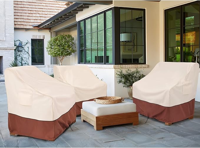 COSFLY Outdoor Furniture Cover for Patio Chairs Waterproof Clearance, Outside Furniture Lounge Deep Seat Cover, Fits up to 33W x 34D x31H inches(2 Pack)