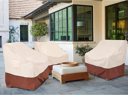 COSFLY Outdoor Furniture Cover for Patio Chairs Waterproof Clearance, Outside Furniture Lounge Deep Seat Cover, Fits up to 33W x 34D x31H inches(2 Pack)