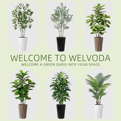 Artificial Dracaena Plant Indoor 5FT Fake Tree with White Diamond Planter Faux Yucca Tall Fake Floor Plant in Pot Artificial Trees for Home Office Living Room Decor Indoor