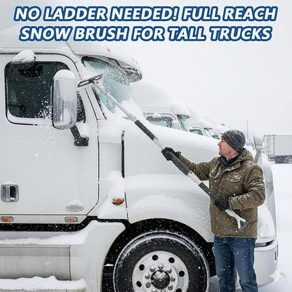 Extra Long 61.5" Ice Scrapers for Car Windshield, Extendable Snow Shovel and Snow Brush for Trucks with 180° Pivoting Brush Head, Portable Winter Snows Removal Tools for Trucks Cars SUVs Vehicle