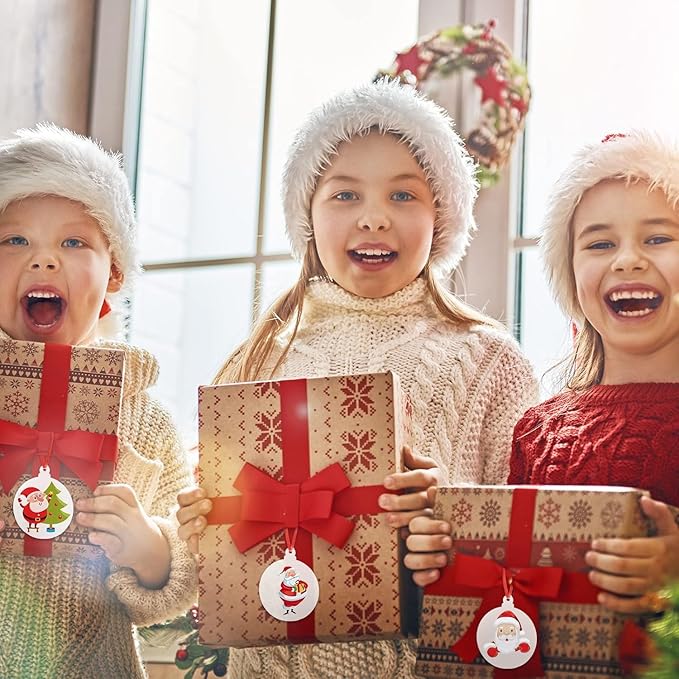 200 Pcs Christmas Acrylic Ornaments, Clear Ornaments DIY Blank Round Acrylic Ornament for Christmas Bauble Tree Decoration Tag Craft (3 Inches)