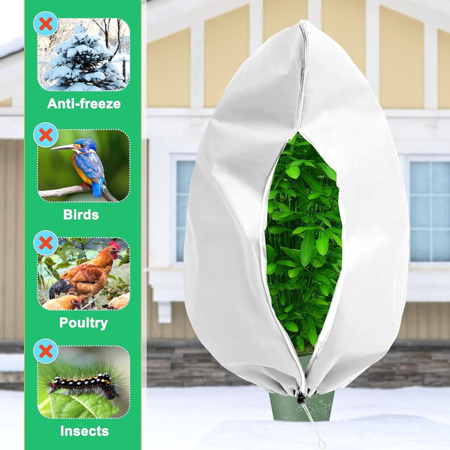 DQS 4 Pack Plant Covers Freeze Protection, 47.2" x70.8" Winter Frost Protection Blankets Frost Cloth,Suitable for Outdoor Winter Frost, Cold Weather, shrubs, Trees, Jackets, and coverings