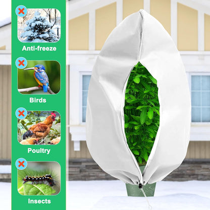 DQS 2 Pack Plant Covers Freeze Protection, 47.2" x70.8" Winter Frost Protection Blankets Frost Cloth,Suitable for Outdoor Winter Frost, Cold Weather, shrubs, Trees, Jackets, and coverings