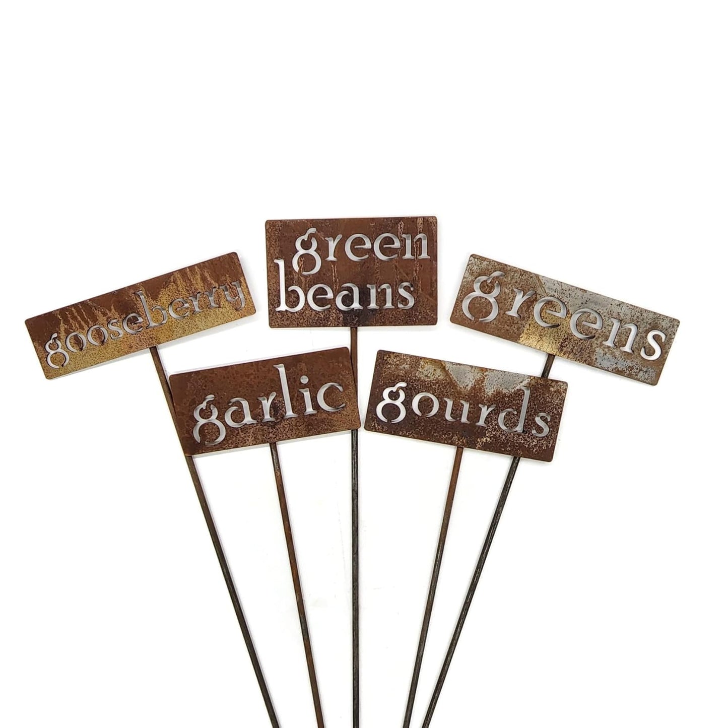 Classic Metal Garden Markers 19 Inches Tall (gooseberry, Naturally Rusted)