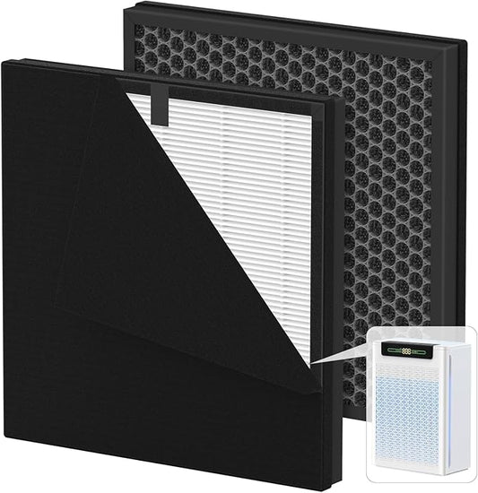 2 Pack A-1 Replacement Filter Compatible with AMEIFU A-1 Air Purifiers for Home Large Room, 3-in-1 True HEPA Filters & Washable Carbon Pre-filters