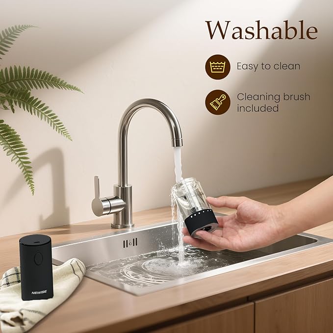 Electric Salt & Pepper Grinder Set, Rechargeable with LED Light & External Coarseness Adjustment, One-Hand Operation, Perfect Kitchen Gift for Home Cooks & Families - Black