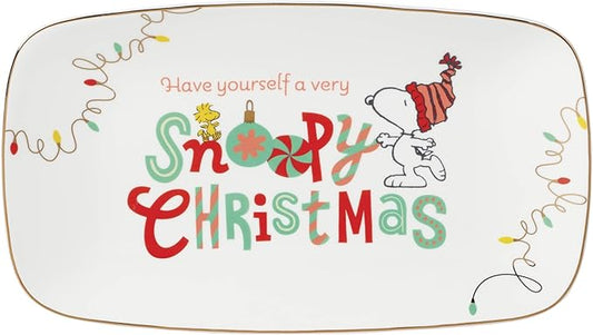 Lenox 896636 Snoopy Christmas Hors Doeuvres Tray