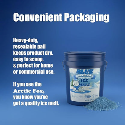 Blue Arctic Fox CMA Ice Melt 45 lb Pet Safe De-Icer Works in Extreme Winter Conditions Safe for Driveways, Sidewalks & Steps