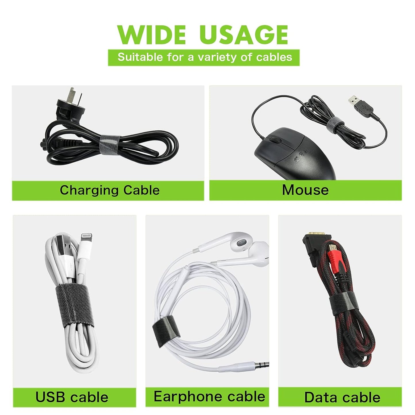 WILLBOND 1/2 Inch x 90ft Fastening Tape Cable Ties Reusable Fastening Nylon Tape Double Side Hook Roll Hook and Loop Straps Wires Cords Management Wire Organizer Straps (Black)