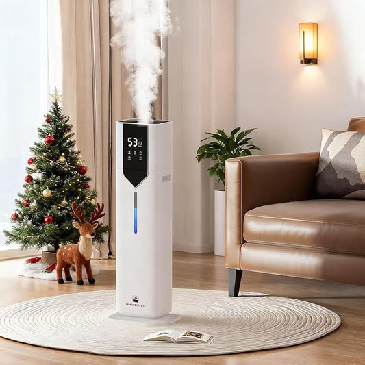 10L/2.6Gal Smart Humidifiers for Bedroom Large Room up to 600ft², 100H Runtime Cool Mist Top Fill, Ultra Quiet 30dB, Auto Control, Perfect for Bedroom, Office, Baby, White