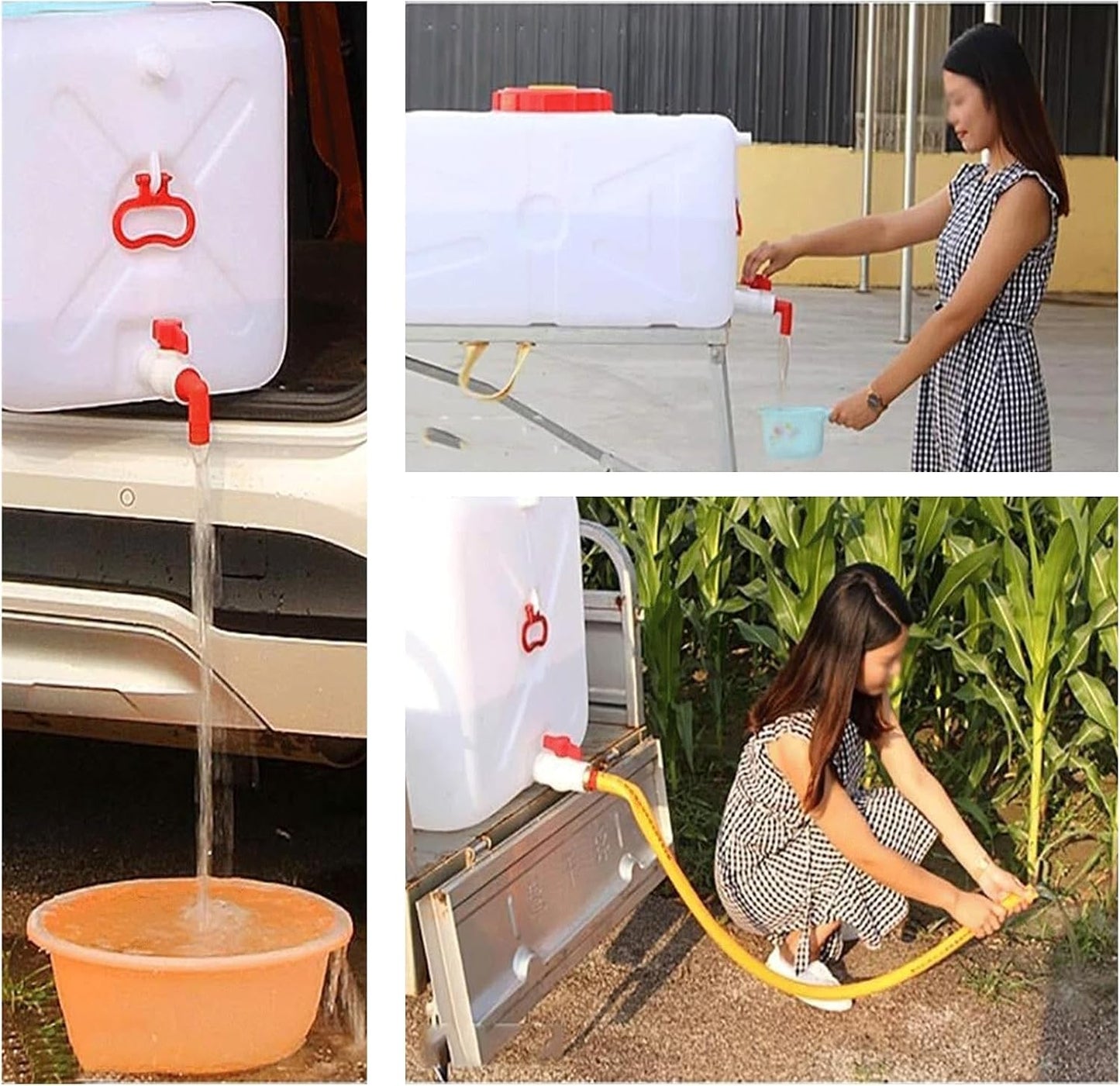 Water Container 50L 80L 110L 200L Heavy Duty Water Bucket Water Carrier, Portable Plastic Water Tank Water Storage for Camping Caravans Hiking Travel BBQ Travel Outdoor(Size:110L)