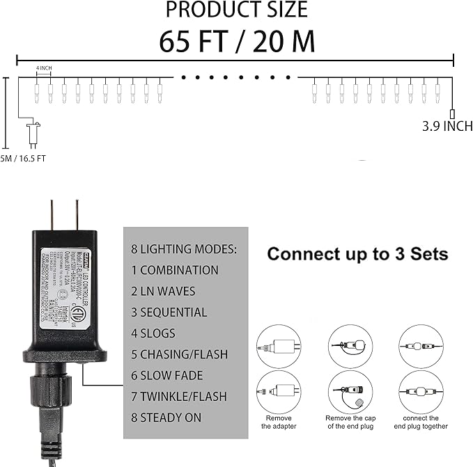 Dazzle Bright 200 LED Halloween Mini String Lights, 65FT Light Up 8 Modes Halloween Decorations Fairy Lights for Indoor Outdoor Room Garden Holiday Party (Purple)