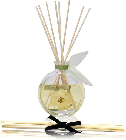LOVSPA Reed Diffuser Set, Bamboo Jasmine Scented Oil Diffuser with Sticks, Home Fragrance Accessories for Bathroom Shelf Decor, Aroma Diffusers for Home or Office Desk, USA Made