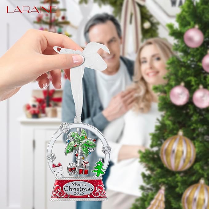 Laraine Christmas Tree Ornaments – 2025 Decorative Rotation Hanging Pendant of Car Charm Holiday Keepsake Gift Home Decor (Palm (2025))
