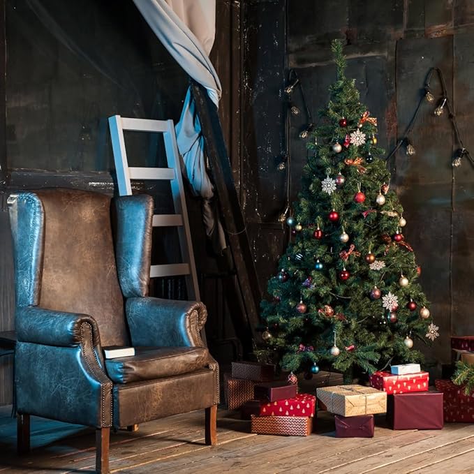 KTKDE 5ft Artificial Christmas Tree, Premium Spruce Artificial Holiday Christmas Tree for Home, Office,Party Decoration w/560 Branch Tips1pcs Tree top Star 1 Set Led Battery Box String Lights