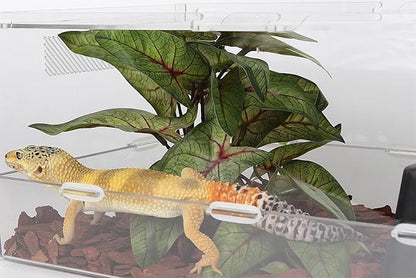Reptile Plants for Terrarium, Ball Python Tank Decor Accessories fit Bearded Dragon Crested Leopard Gecko Lizard Chameleon Snake Frog Tortoise Hermit Crab - Fake Arrowhead Plants