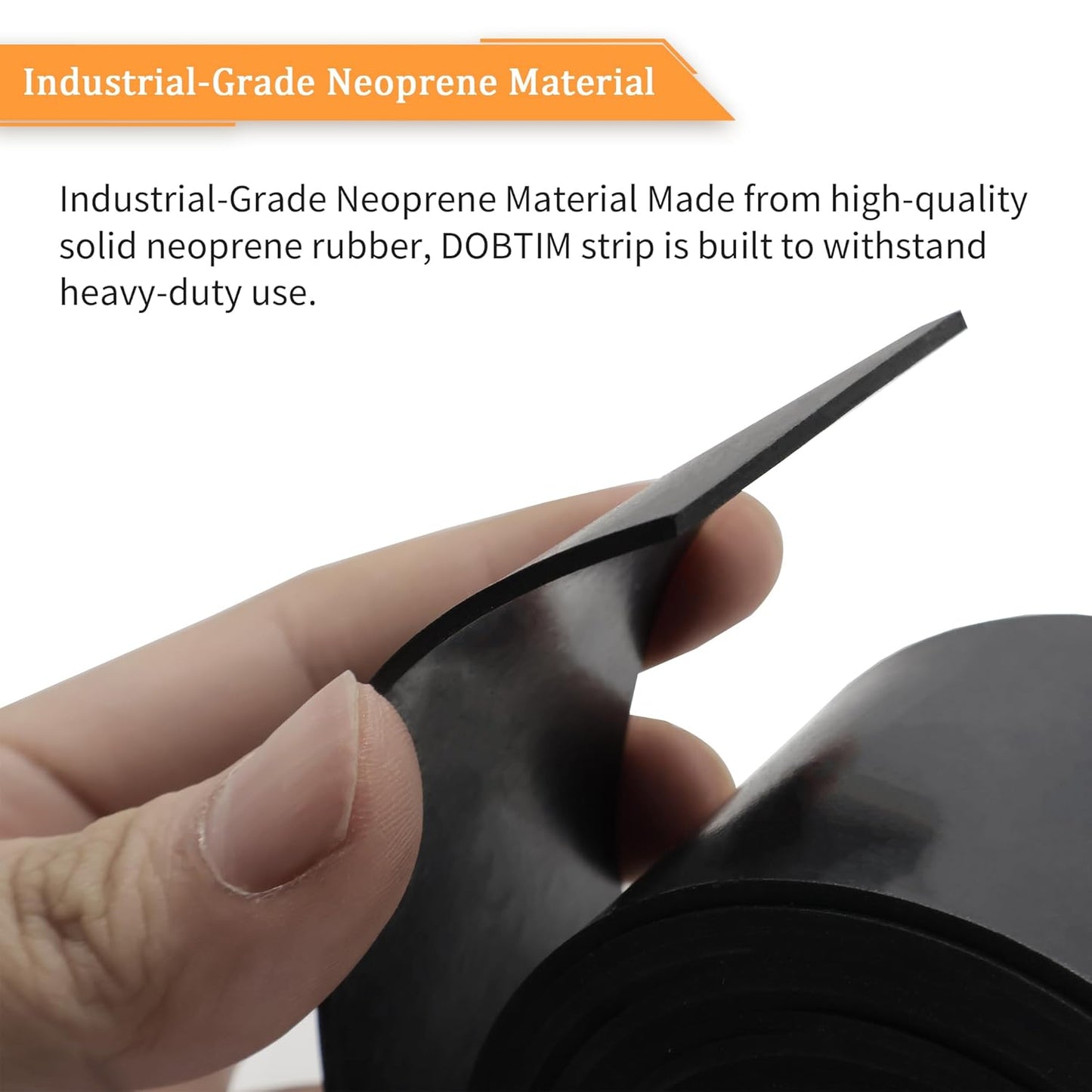 DOBTIM Neoprene Rubber Strips Rolls 1/8 (.125)" Thick X 4" Wide X 10' Long, Solid Rubber Strips Use for Gaskets DIY Material, Supports, Leveling, Sealing, Protection, Abrasion, Flooring, Black