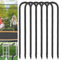 Black Trampoline Stakes Anchors High Wind 16inx10mm Galvanized U Hook 6pcs Rebar Stakes – Heavy Duty Ground Anchors for Trampoline,Yard & Inflatable,Landscape Metal Stakes for Outdoor Decorations