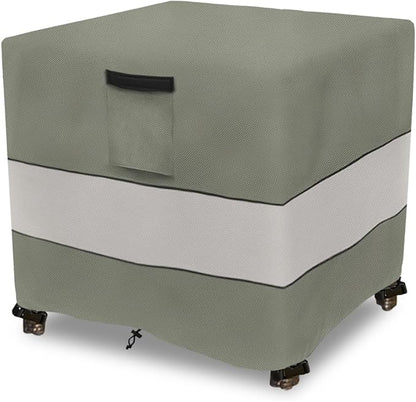 Patio Wicker Side Table Cover,22W x 22D x 18H inch,Waterproof Square Patio Small Side Table Cover,Suitable for 3-Piece Outdoor Wicker Patio Bistro Set Side Table Grey Green