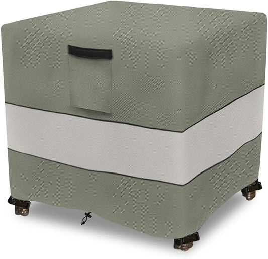 Patio Wicker Side Table Cover,22W x 22D x 18H inch,Waterproof Square Patio Small Side Table Cover,Suitable for 3-Piece Outdoor Wicker Patio Bistro Set Side Table Grey Green