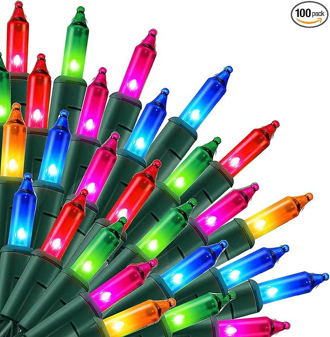 Uptotop Christmas 100 Count String Light, 20FT String Lights Plug in Waterproof Light Decorations for Party Carnival Supplies, Outdoor Yard Garden Decor (Multi-Colored)