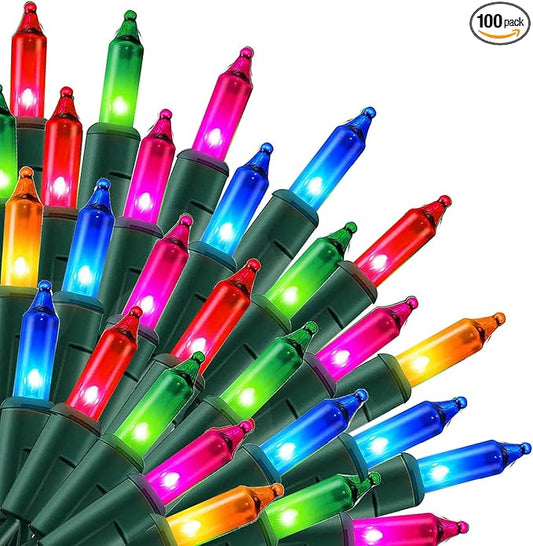 Uptotop Christmas 100 Count String Light, 20FT String Lights Plug in Waterproof Light Decorations for Party Carnival Supplies, Outdoor Yard Garden Decor (Multi-Colored)