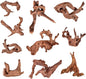 Natural Small Aquarium Driftwood for Fish Tanks & Reptile Terrariums – Safe Fish Tank Decorations, Unique Twisted Branches 10-Piece 2-4 Inch Low Tannin, Easy to Sink