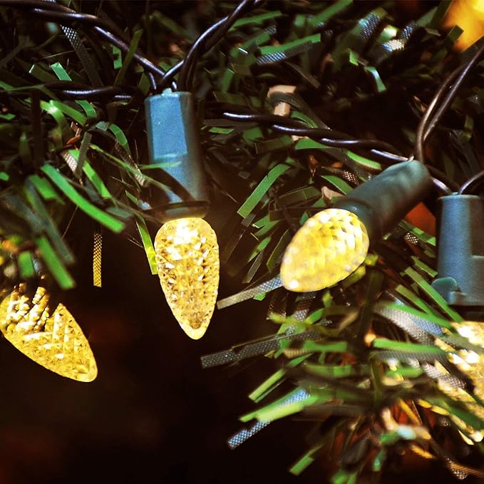 Battery Operated String Lights - 18ft 50 LED C3 String Lights Christmas Lights Battery Powered String Lights for Indoor Outdoor Christmas Tree Wreath Party Decoration, Waterproof, Warm White 2 Pack