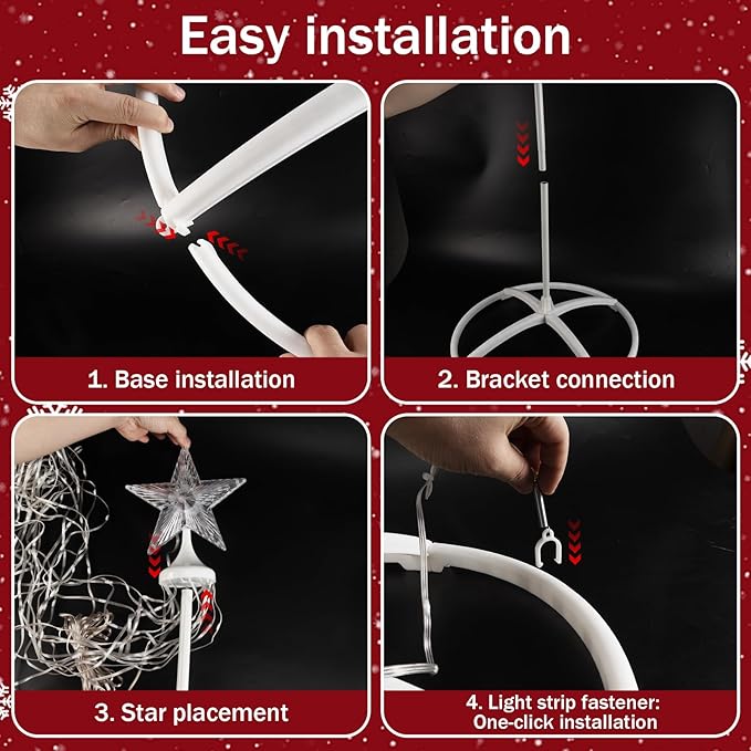 8FT Smart Christmas Cone Tree Lights, 2025 Waterproof Outdoor LED Christmas Tree with App & USB Control, Remote Timer, Music Sync, Prelit for Outside Porch Yard Xmas Decorations