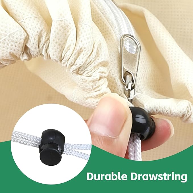 4 Packs Plant Covers Freeze Protection 31.5"W x 47.3"H,White Frost Blankets for Outdoor Plants Winter Plant Covers, Breathable Frost Cloth with Drawstring Zipper, Patio Winterizing Frost Protection