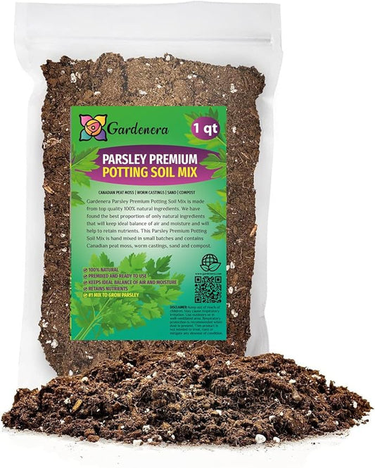 Gardenera Premium Parsley Plant Potting Mix - Crafted for Vibrant Parsley Growth and Fresh Culinary Flavor - 1 Quart