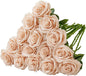 15pcs Fake Roses Artificial Silk Flowers Faux Rose Flower Long Stems Bouquet for Arrangement Wedding Centerpiece Party Home Kitchen Decor