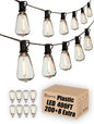 DAMAING Outdoor String Lights Weatherproof 400FT shatterproof connectable Patio Lights for Outside 4 Pack x 100FT with 208 Vintage dimmable LED Edison Bulbs,Hanging Lights for Garden,Balcony