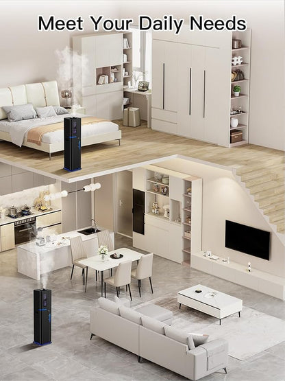 10L/2.64Gal Humidifier, Top Fill Quiet Ultrasonic Cool Mist Humidifiers for Bedroom, Covers 550ft², 60H Runtime, 24H Timer, 3 Mist Modes Humidifier Large Room, Home, Office, Plants, Black