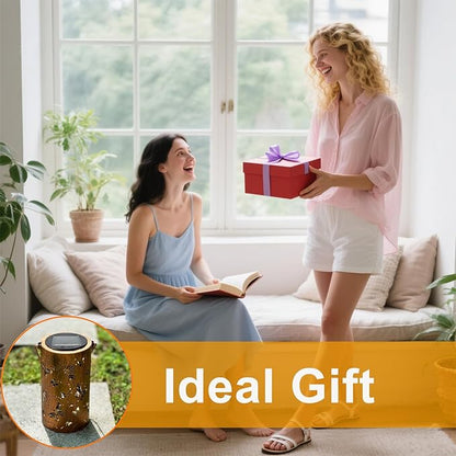 Birthday Gifts for Women Mom,Solar Lantern Outdoor Waterproof,Butterfly Garden Decor,Metal Hanging Decorative Lights for Outside,Yard,Patio,Porch,Christmas,Thanksgiving